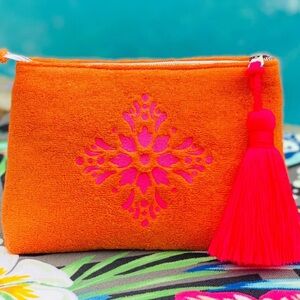 SALE‼️DLD Orange terry cloth clutch Women's Bag